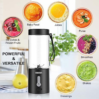 NEW Oberly Portable Hand Held Blender Protein Shake Smoothie USB  Rechargeable