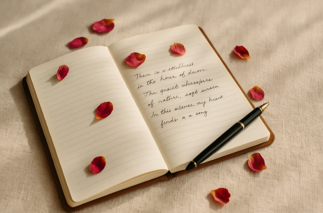 Poetry-Anthology-Veron-Lee-Campbell-Nothing-Wasted-Journey-Journal-Pen-Petals